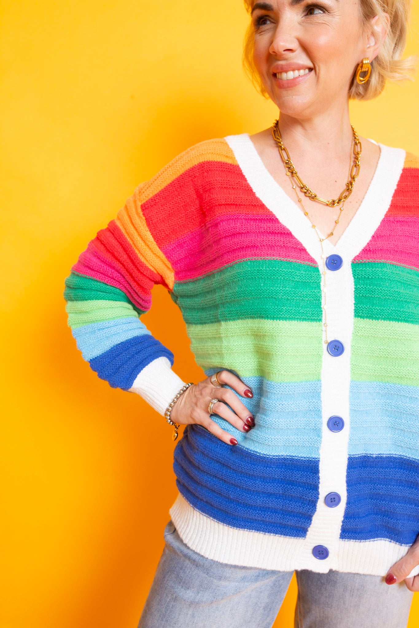 Rainbow Textured Cardigan