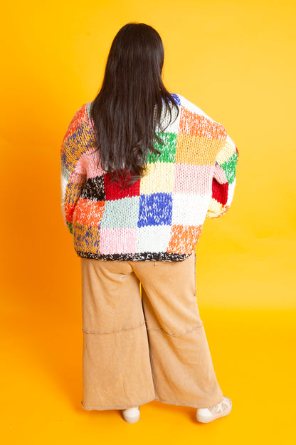 Patchwork Cardigan | S-3XL