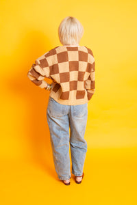 Checkmate Cardigan | Brown