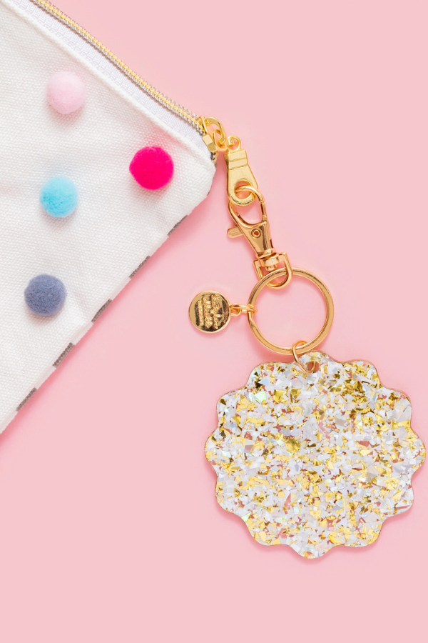 Taylor Elliott | Gold Confetti Keychain