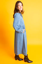 Load image into Gallery viewer, Casual Chic Denim Midi dress
