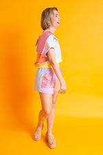 Load image into Gallery viewer, QUEEN OF SPARKLES | Pastel Colorblock Shorts

