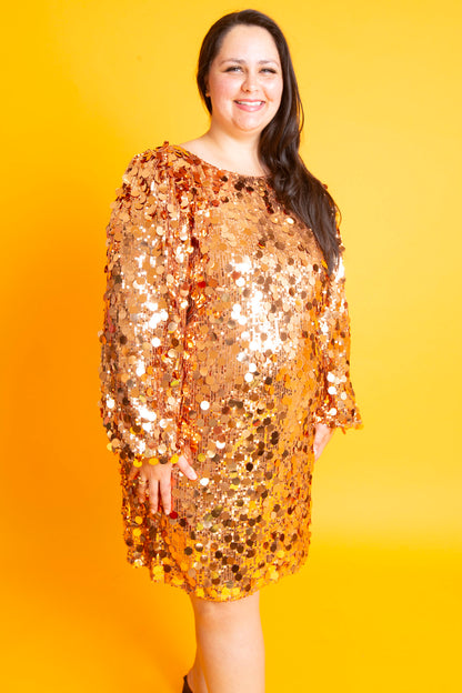 Shimmering Bronze Dress | Curvy