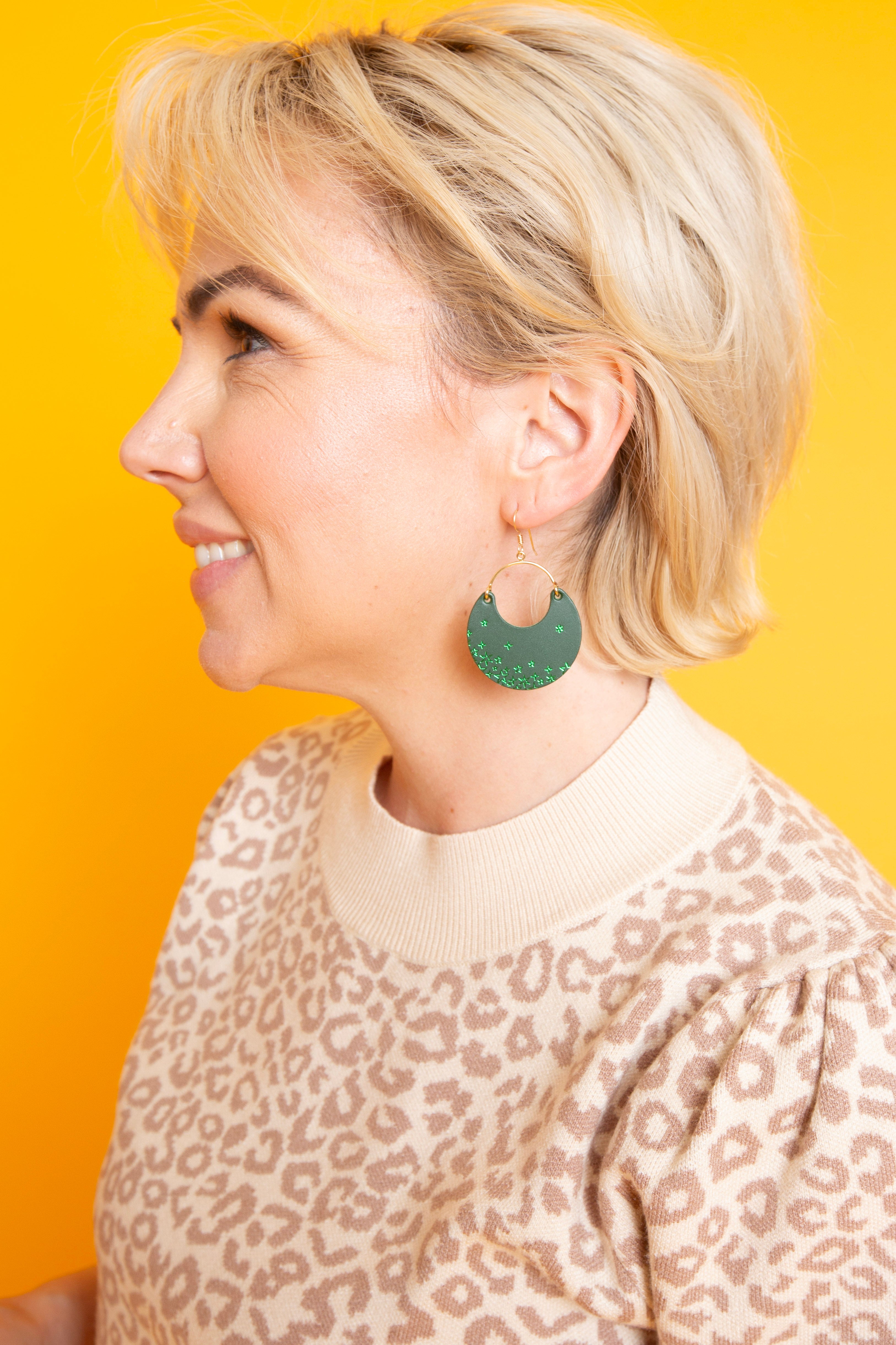 Nickel and Suede | Evergreen Starscape Earrings