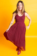 Load image into Gallery viewer, Burgundy Bliss Maxi Dress
