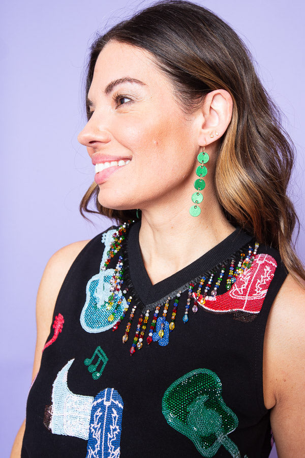 Nickel and Suede | Emerald Sparkle Sylvie Earring