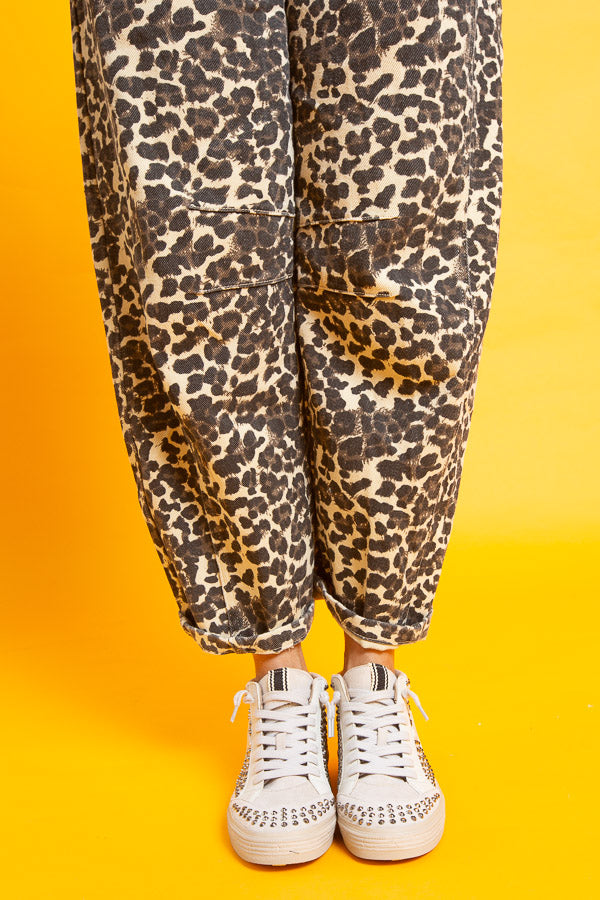 Scary Spice Leopard Print Barrel Jean