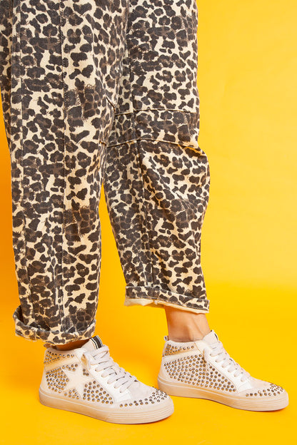 Scary Spice Leopard Print Barrel Jean