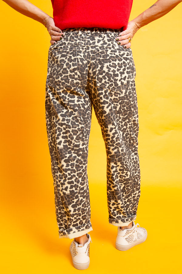 Scary Spice Leopard Print Barrel Jean