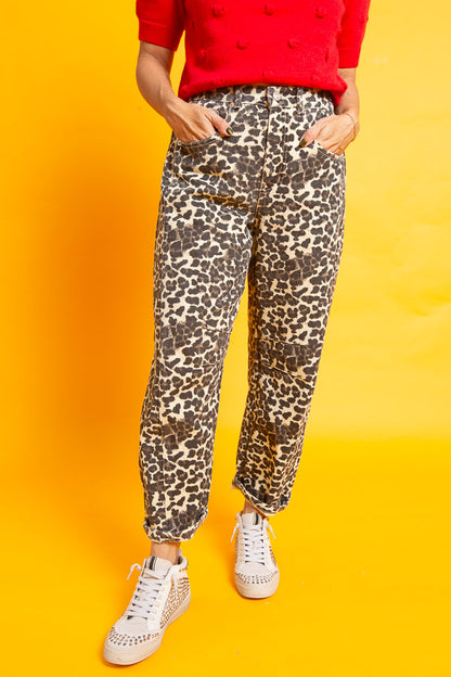 Scary Spice Leopard Print Barrel Jean