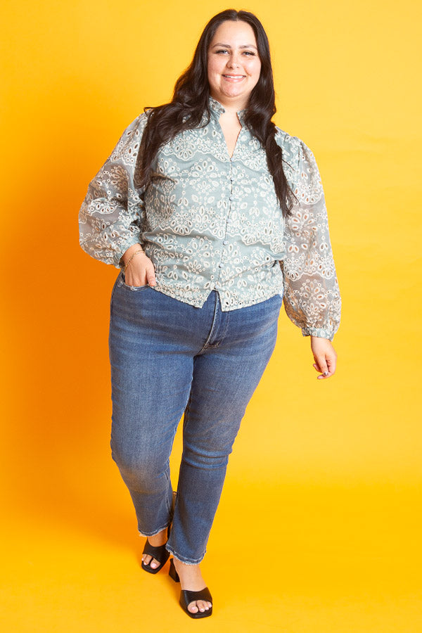 Sage Romance Top | Curvy