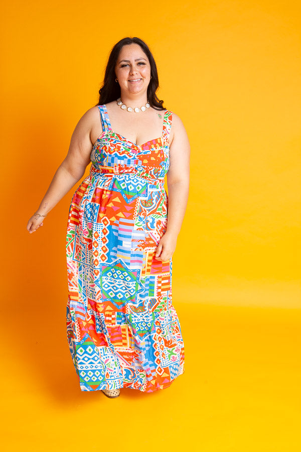 Tile Abstract Dress | Curvy