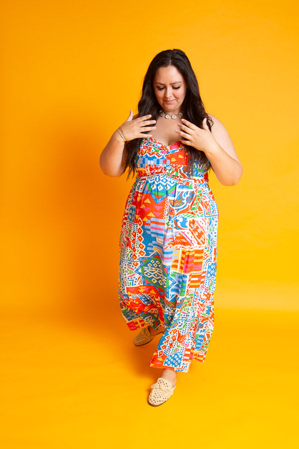 Tile Abstract Dress | Curvy