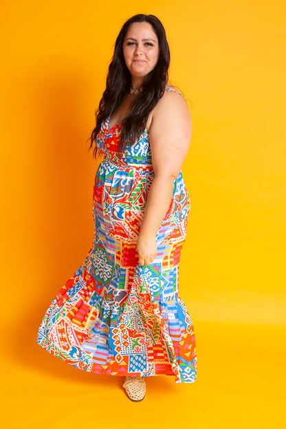 Tile Abstract Dress | Curvy