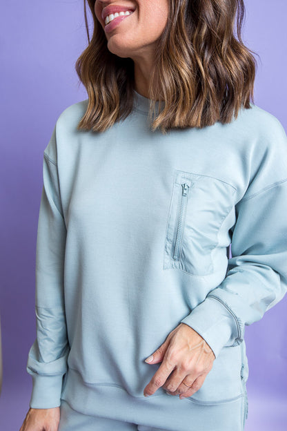 Blue Haze Crew Neck Top