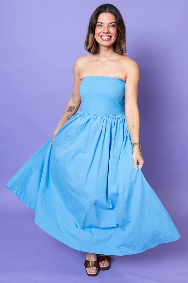 Ocean Mist Strapless Dress