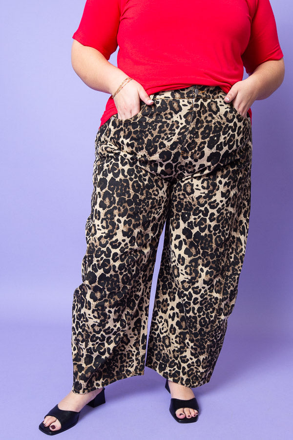 Scary Spice Leopard Barrel Jean | Plus