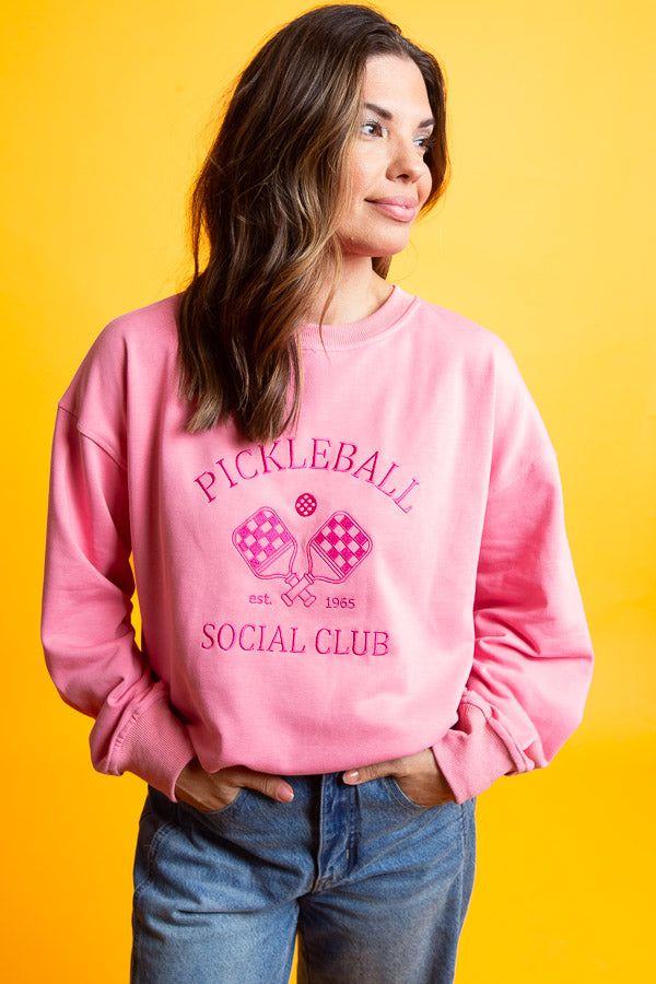 Pink Pickleball Social Club Sweatshirt