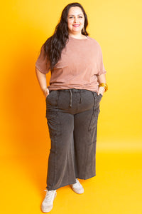 Cargo Lounge Pant Black | Curvy