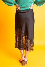 Load image into Gallery viewer, Cool Girl Satin and Lace Skirt
