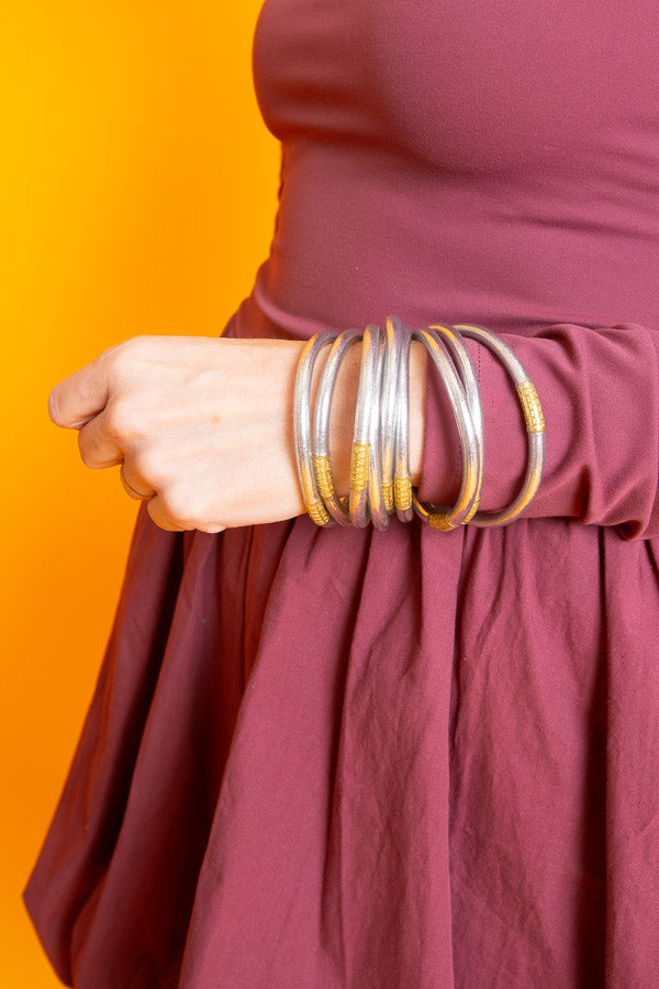 BuDha Girl | Silver All Weather Bangles