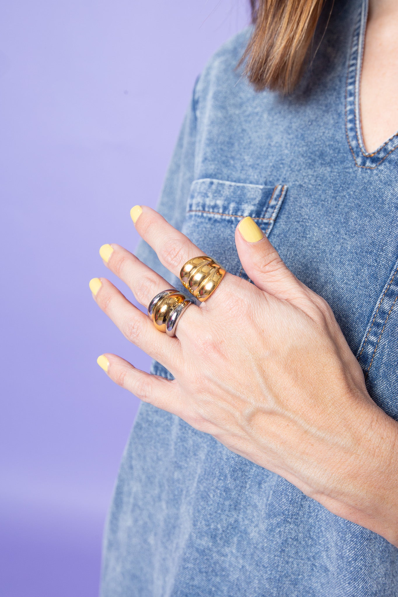 Chansutt Pearls | Two Toned Dome Ring