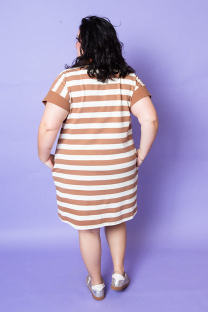 Latte Stripes Dress | Plus