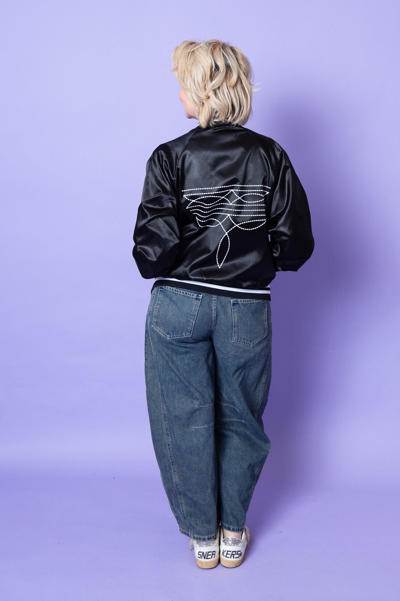 Boots Scootin Satin Black Bomber