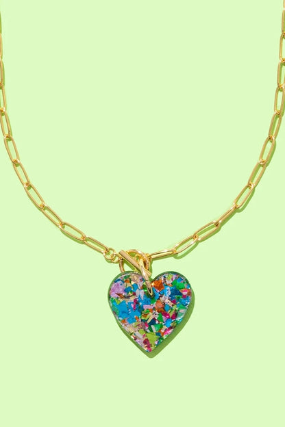 Taylor Elliott | Heart Necklace | Colorful Confetti